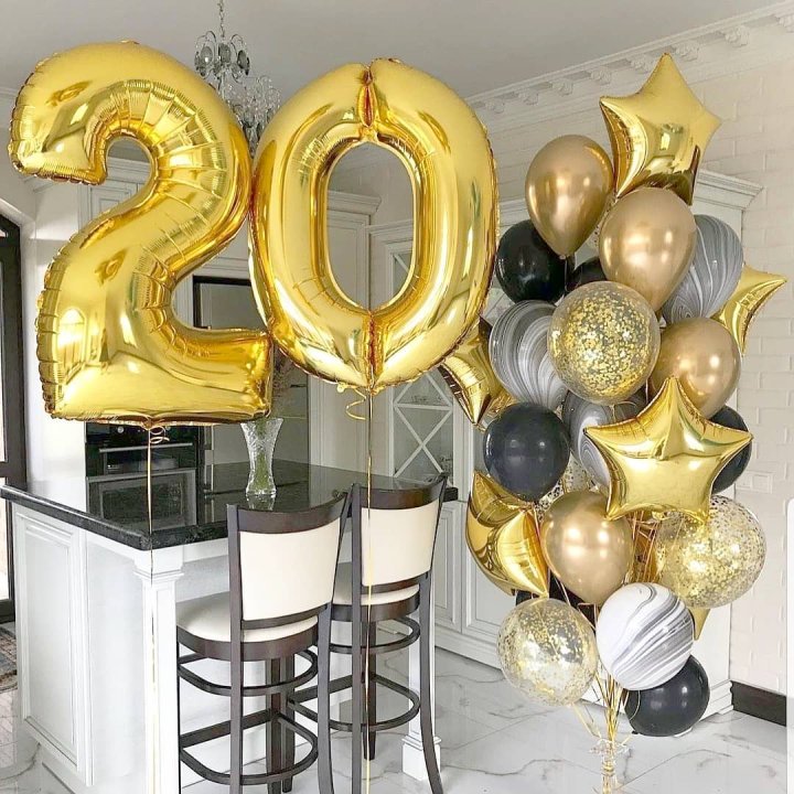 Фольгированный шар Золотая Цифра в Нижнем Новгороде