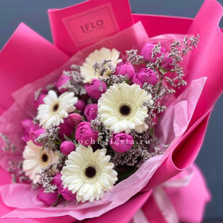 Букет гербер и мисти бабблс  в Нижнем Новгороде