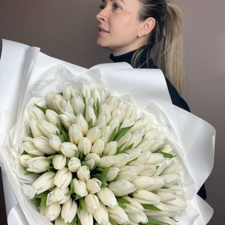 101 белый тюльпан №2 в Нижнем Новгороде