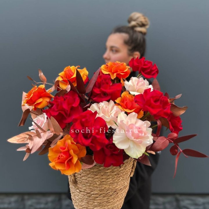 Авторский бокс "Роксана" в джутовом кашпо в Нижнем Новгороде