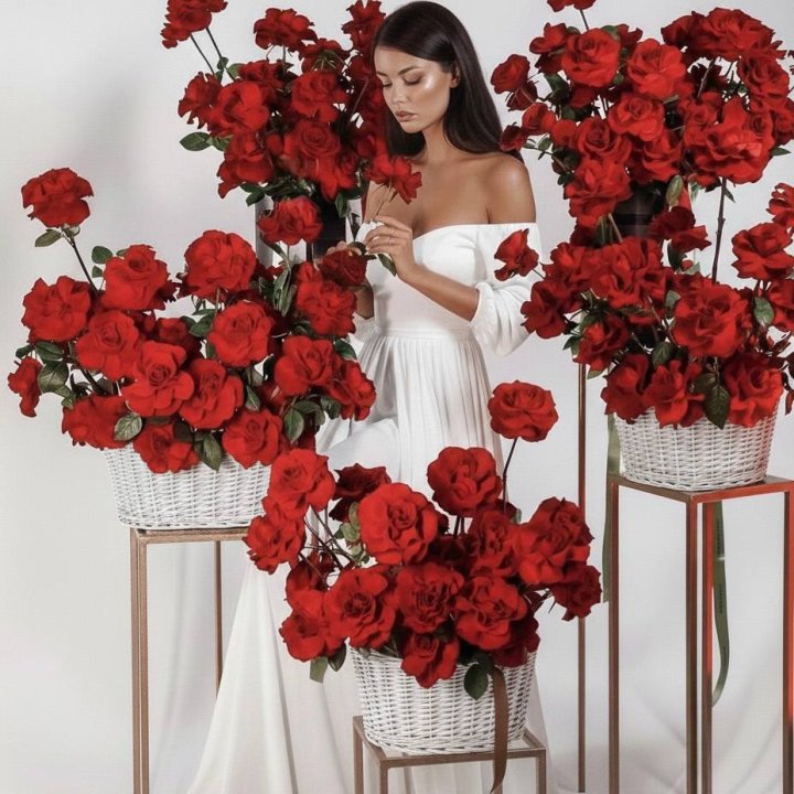 Сет из красных французских роз в Нижнем Новгороде