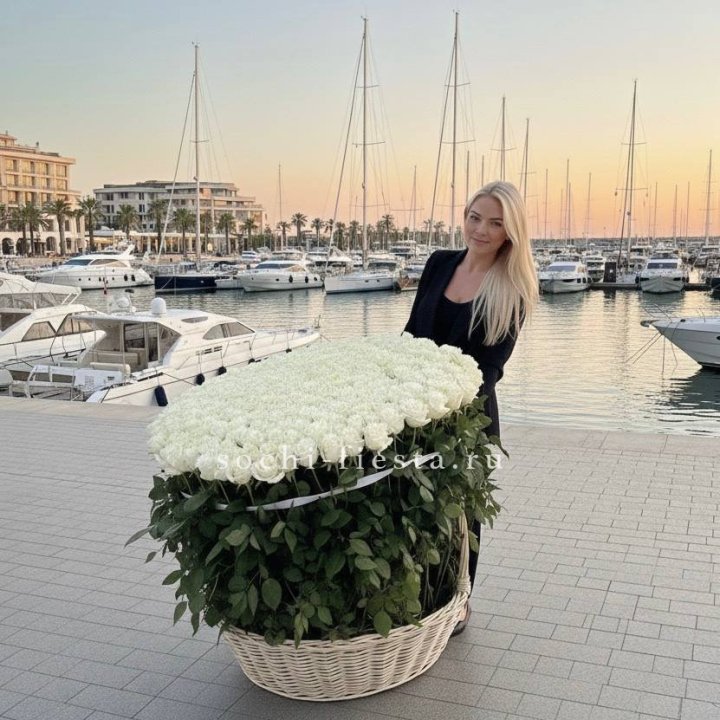 301 высокая роза в корзине в Нижнем Новгороде