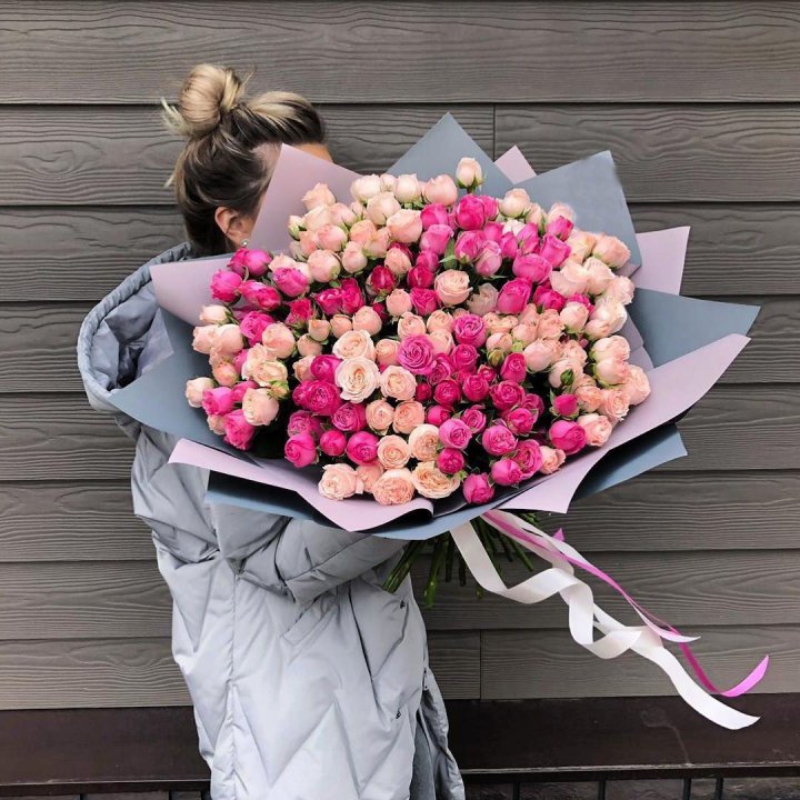 55 роз микс кустовых в Нижнем Новгороде