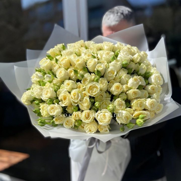 Белые кустовые розы 31 шт в Нижнем Новгороде