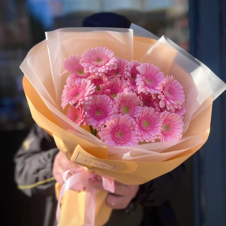 17 розовых гербер  в Нижнем Новгороде