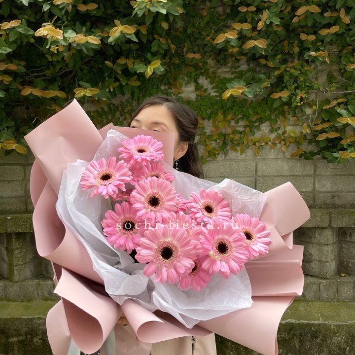 13 розовых гербер в Нижнем Новгороде