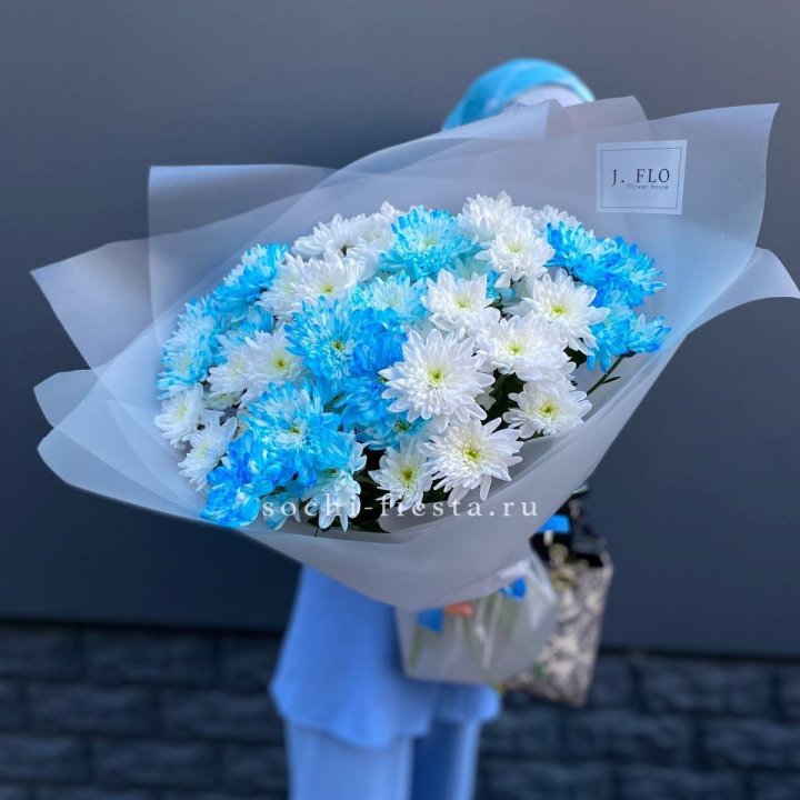 Букет хризантем "Голубая снежинка" в Нижнем Новгороде