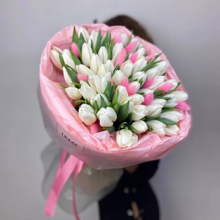 51 белый тюльпан "Рози" в Нижнем Новгороде