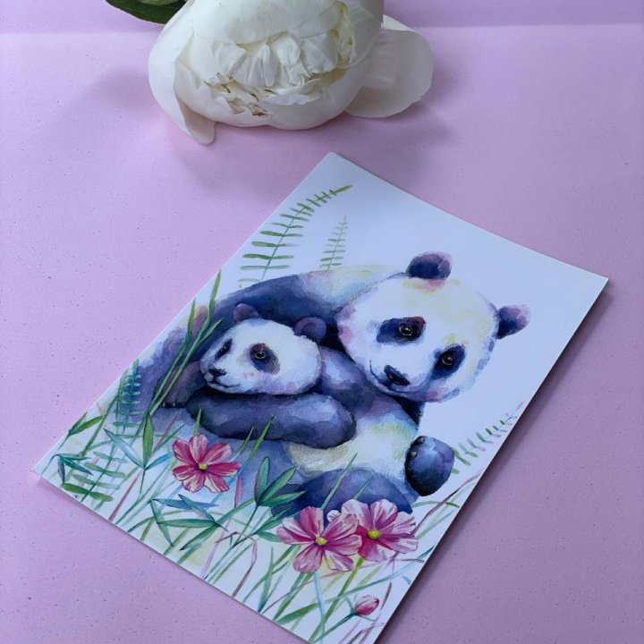 Открытка к букету "Объятие Панды" в Нижнем Новгороде