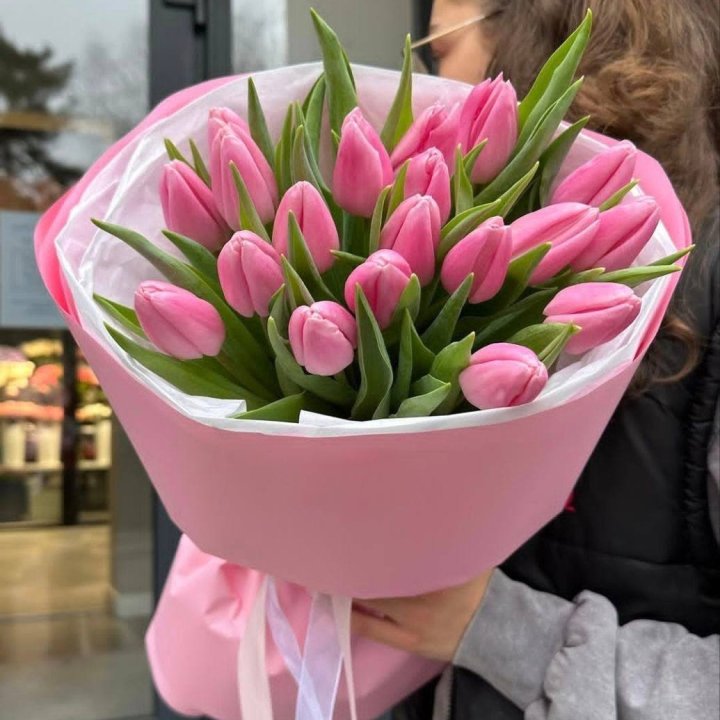  19 розовых тюльпанов в Нижнем Новгороде