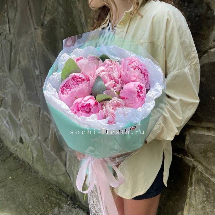 7 зефирных пионов в фоамиране в Нижнем Новгороде