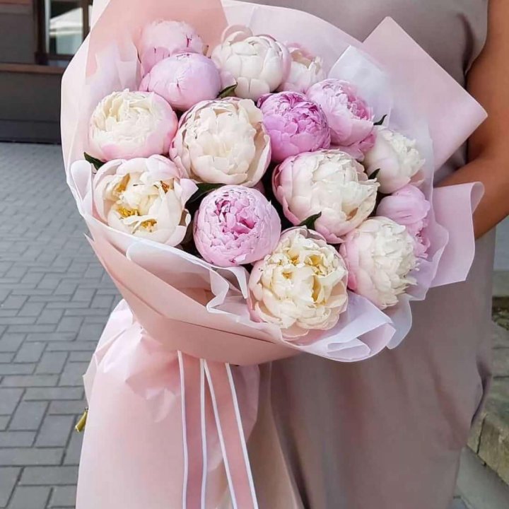 Букет пионов "Маршмелоу" в Нижнем Новгороде