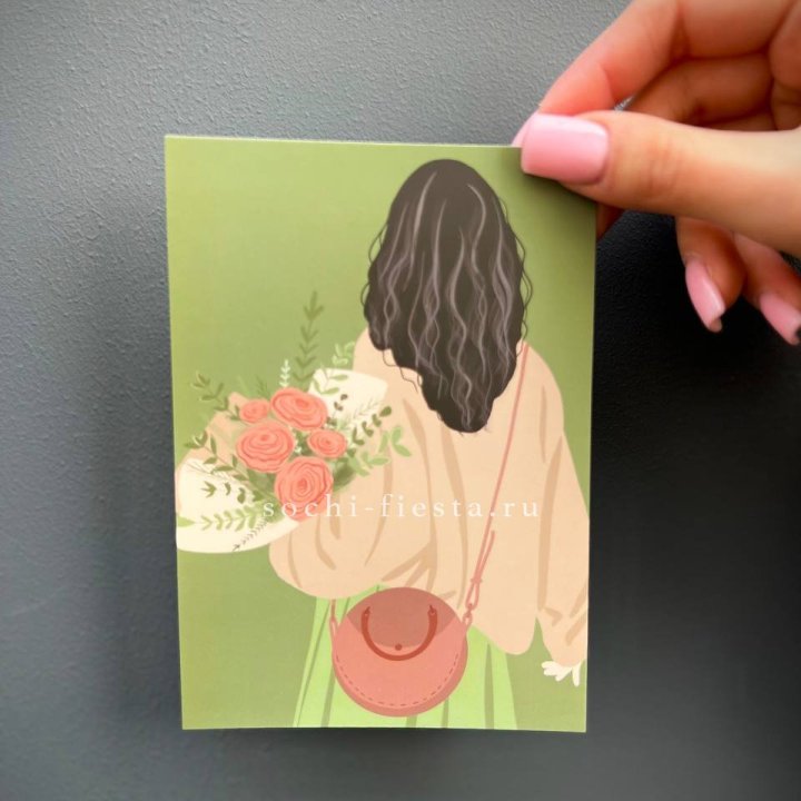 Открытка к букету "Потрясающая девушка" в Нижнем Новгороде