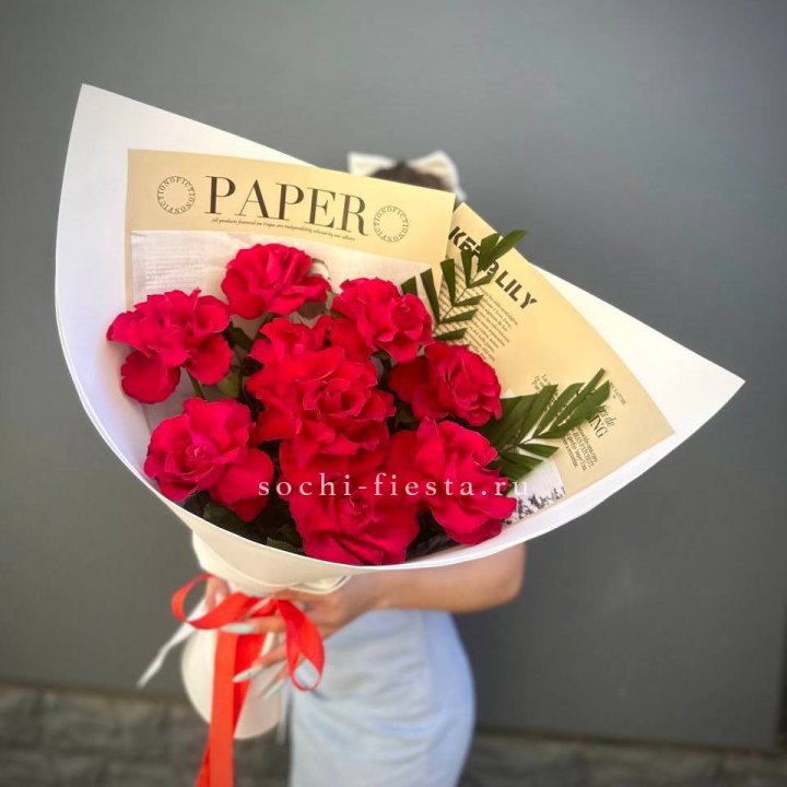 9 Красных французских роз Чико в Нижнем Новгороде