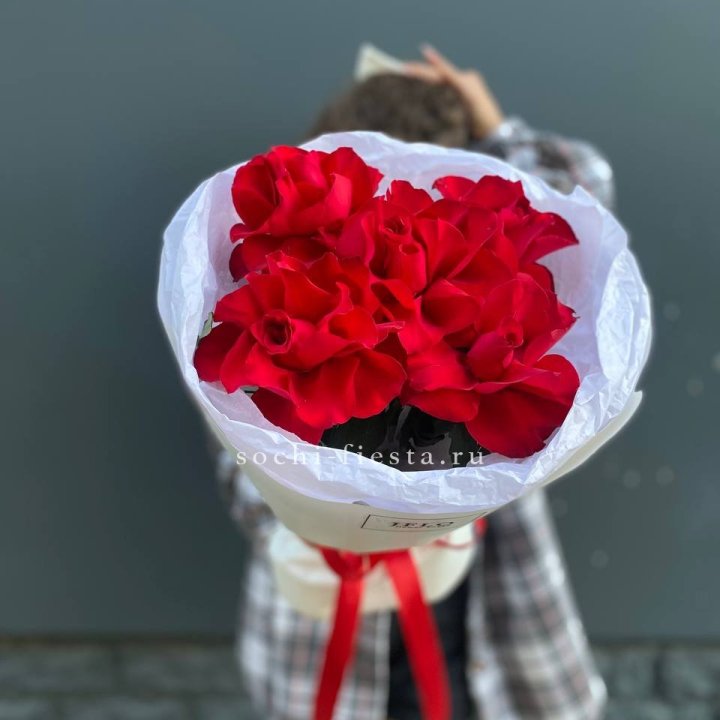 5 французских красных роз в Нижнем Новгороде