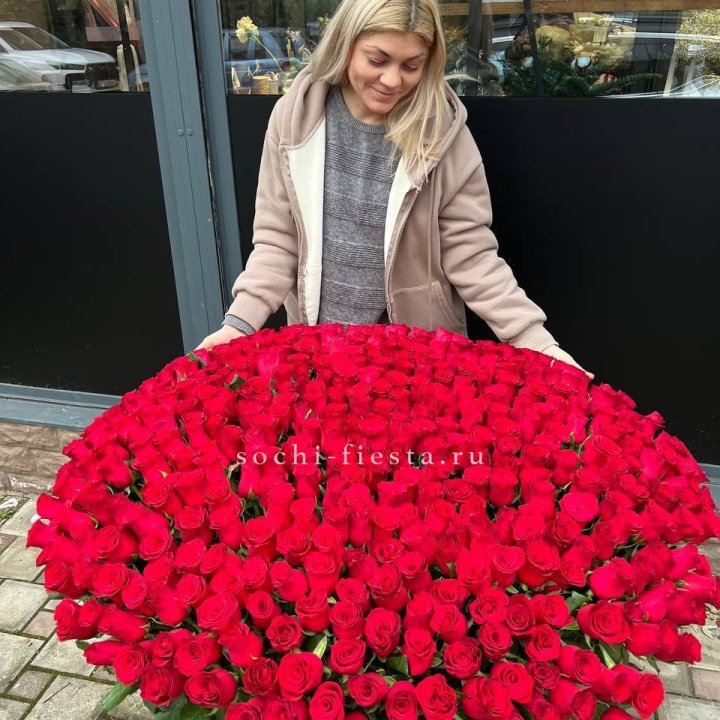 501 красная роза в корзине в Нижнем Новгороде