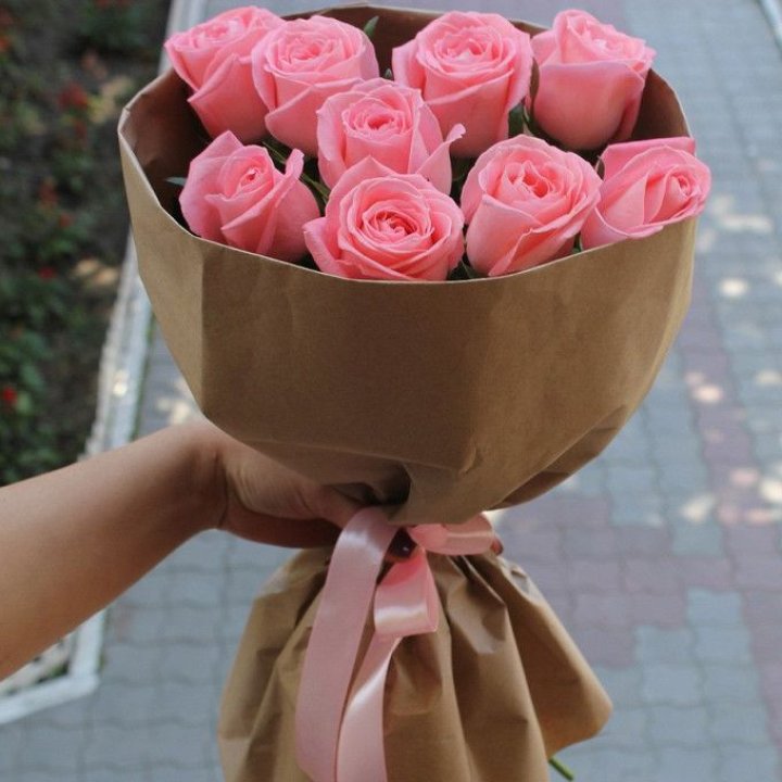 9 розовых роз в Нижнем Новгороде