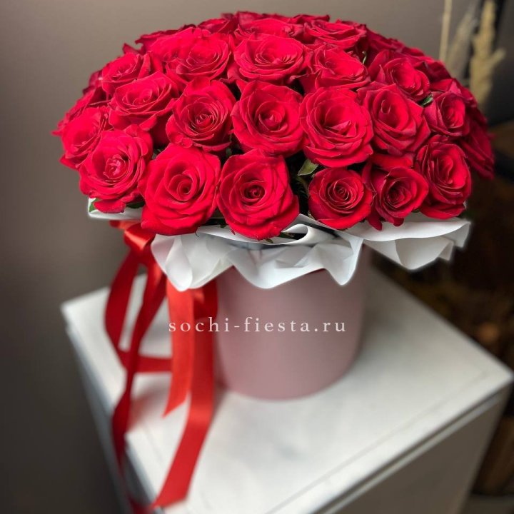 Красные розы 51шт  в коробке в Нижнем Новгороде