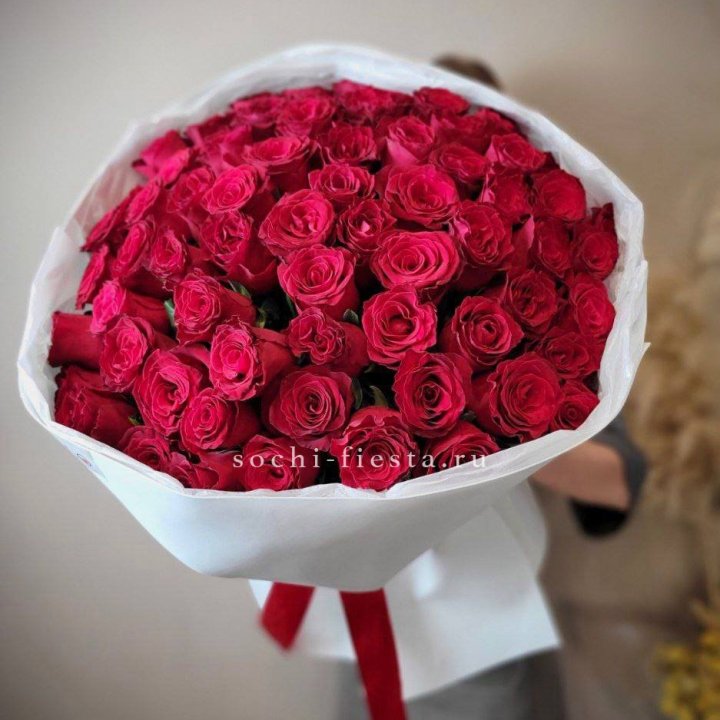65 красных роз вайт в Нижнем Новгороде