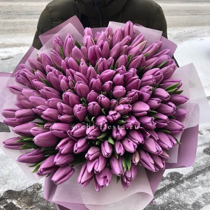 101 сиреневый тюльпан в Нижнем Новгороде